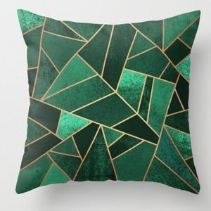 2PCS Emerald Green Bronze Throw Pillow 16x16